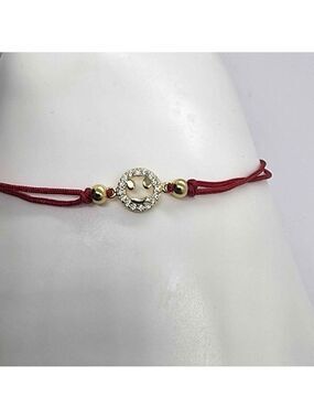 Sterling SIlver 925 Smile Face Design With Red String Bracelet